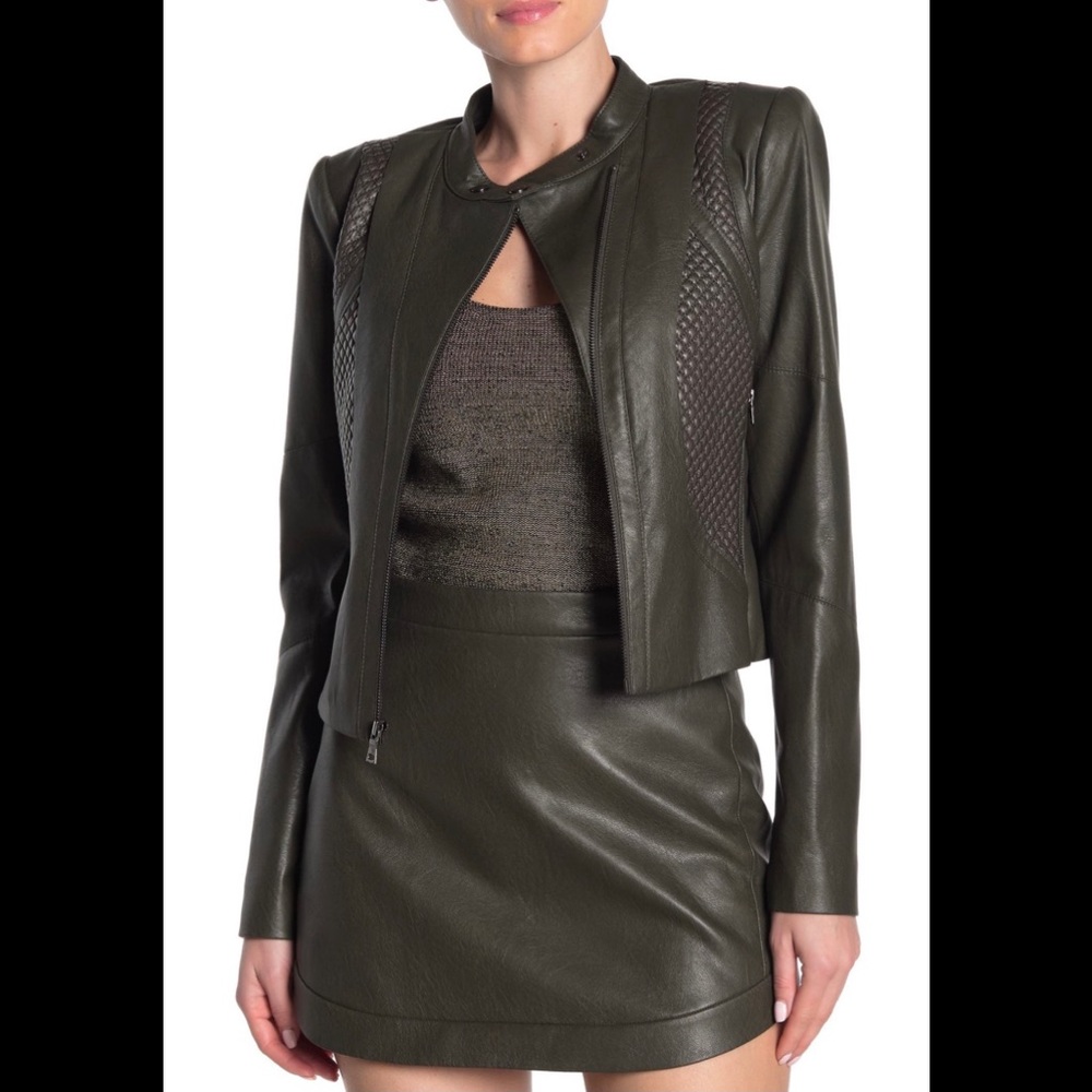 BCBG faux leather moto jacket